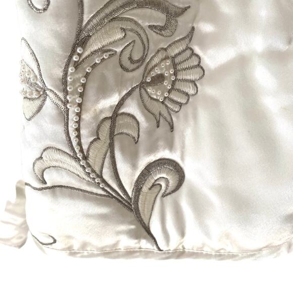 Natori Neiman Marcus Vintage Jacket Bustier Set Satin Embroidered Pearl Small - Picture 3 of 14